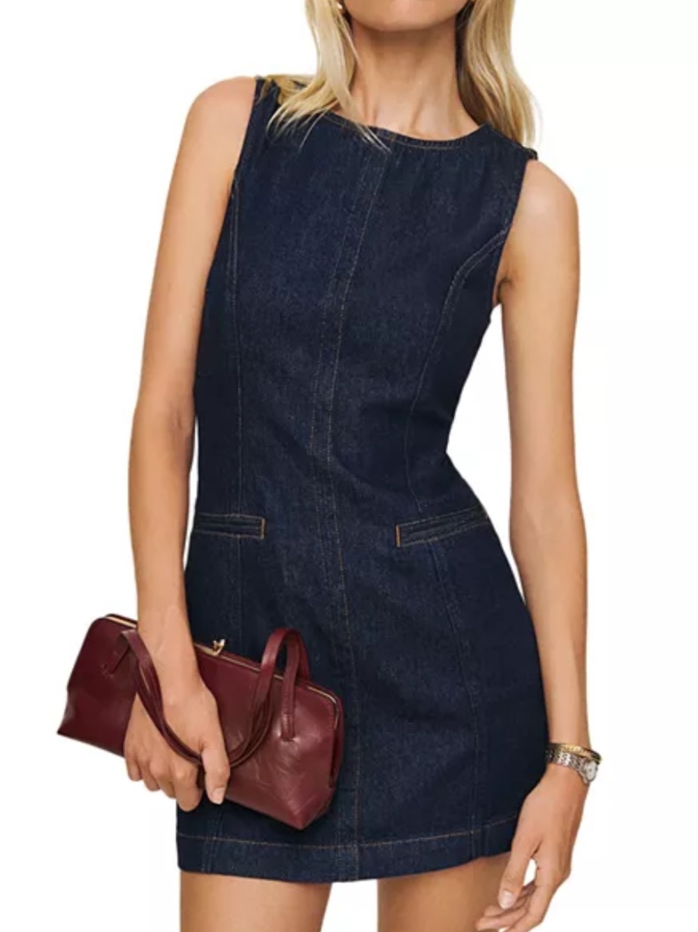 Reformation Citron Denim Mini Dress